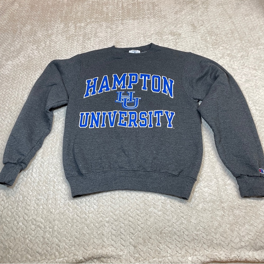 Champion Gray Hampton University Pullover Sweatshirt Unisex‎ Size XS